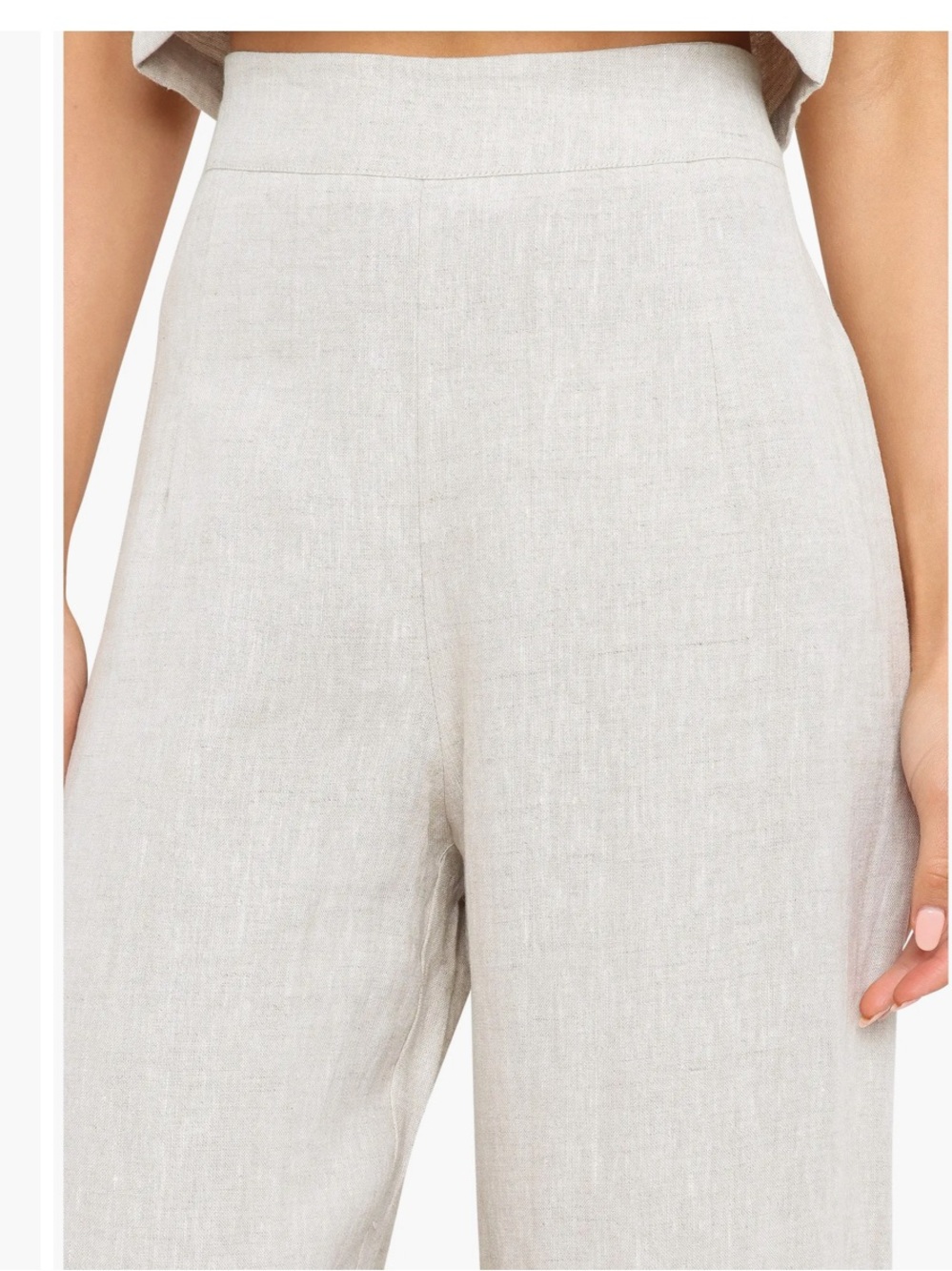 Petal & Pup Devlin Wide Leg Linen Pant Trousers NWT High Waisted Size 12 Beige - Picture 3 of 16